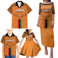 Custom Zambia Football Family Matching Puletasi and Hawaiian Shirt Go Chipolopolo Go - Wonder Print Shop