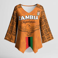 Custom Zambia Football Kimono Sleeve Blouse Go Chipolopolo Go - Wonder Print Shop