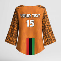 Custom Zambia Football Kimono Sleeve Blouse Go Chipolopolo Go - Wonder Print Shop
