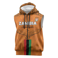Custom Zambia Football Sleeveless Zip Hoodie Go Chipolopolo Go - Wonder Print Shop