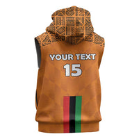Custom Zambia Football Sleeveless Zip Hoodie Go Chipolopolo Go - Wonder Print Shop