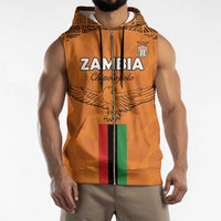 Custom Zambia Football Sleeveless Zip Hoodie Go Chipolopolo Go - Wonder Print Shop