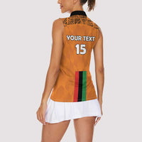 Custom Zambia Football Women Sleeveless Polo Shirt Go Chipolopolo Go - Wonder Print Shop