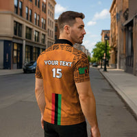 Custom Zambia Football Zipper Polo Shirt Go Chipolopolo Go - Wonder Print Shop
