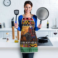 Kenya Safari Christmas Apron Black Santa Riding Cape Buffalo - Heri ya Krismasi - Wonder Print Shop