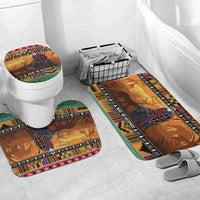 Kenya Safari Christmas Bathroom Set Black Santa Riding Cape Buffalo - Heri ya Krismasi - Wonder Print Shop