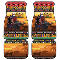 Kenya Safari Christmas Car Mats Black Santa Riding Cape Buffalo - Heri ya Krismasi - Wonder Print Shop