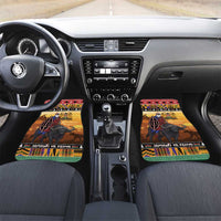 Kenya Safari Christmas Car Mats Black Santa Riding Cape Buffalo - Heri ya Krismasi - Wonder Print Shop