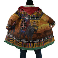 Kenya Safari Christmas Cloak Black Santa Riding Cape Buffalo - Heri ya Krismasi - Wonder Print Shop
