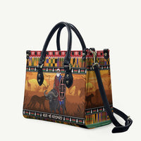 Kenya Safari Christmas Leather Bag Black Santa Riding Cape Buffalo - Heri ya Krismasi - Wonder Print Shop