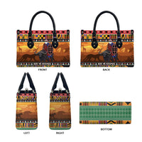 Kenya Safari Christmas Leather Bag Black Santa Riding Cape Buffalo - Heri ya Krismasi - Wonder Print Shop