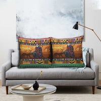 Kenya Safari Christmas Pillow Cover Black Santa Riding Cape Buffalo - Heri ya Krismasi - Wonder Print Shop
