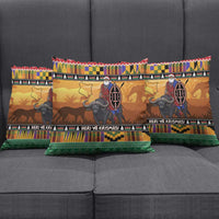 Kenya Safari Christmas Pillow Cover Black Santa Riding Cape Buffalo - Heri ya Krismasi - Wonder Print Shop