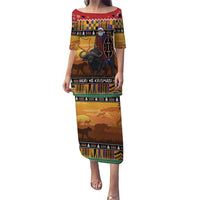 Kenya Safari Christmas Puletasi Black Santa Riding Cape Buffalo - Heri ya Krismasi - Wonder Print Shop