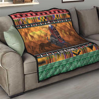 Kenya Safari Christmas Quilt Black Santa Riding Cape Buffalo - Heri ya Krismasi - Wonder Print Shop