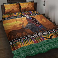 Kenya Safari Christmas Quilt Bed Set Black Santa Riding Cape Buffalo - Heri ya Krismasi - Wonder Print Shop