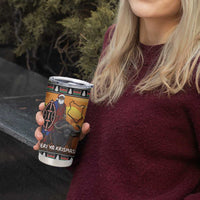 Kenya Safari Christmas Tumbler Cup Black Santa Riding Cape Buffalo - Heri ya Krismasi - Wonder Print Shop