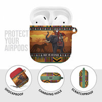 Kenya Safari Christmas AirPods Case Black Santa Riding Elephant - Heri ya Krismasi - Wonder Print Shop