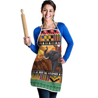 Kenya Safari Christmas Apron Black Santa Riding Elephant - Heri ya Krismasi - Wonder Print Shop