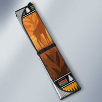 Kenya Safari Christmas Auto Sun Shade Black Santa Riding Elephant - Heri ya Krismasi - Wonder Print Shop