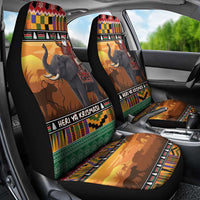 Kenya Safari Christmas Car Seat Cover Black Santa Riding Elephant - Heri ya Krismasi - Wonder Print Shop