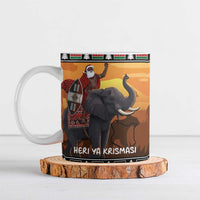 Kenya Safari Christmas Ceramic Mug Black Santa Riding Elephant - Heri ya Krismasi - Wonder Print Shop