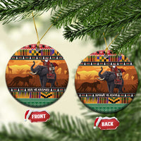 Kenya Safari Christmas Ceramic Ornament Black Santa Riding Elephant - Heri ya Krismasi - Wonder Print Shop