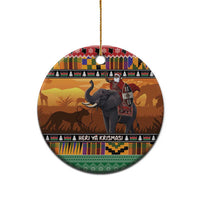 Kenya Safari Christmas Ceramic Ornament Black Santa Riding Elephant - Heri ya Krismasi - Wonder Print Shop