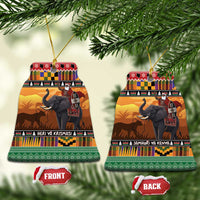 Kenya Safari Christmas Ceramic Ornament Black Santa Riding Elephant - Heri ya Krismasi - Wonder Print Shop