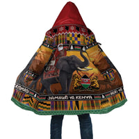 Kenya Safari Christmas Cloak Black Santa Riding Elephant - Heri ya Krismasi - Wonder Print Shop