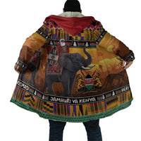 Kenya Safari Christmas Cloak Black Santa Riding Elephant - Heri ya Krismasi - Wonder Print Shop