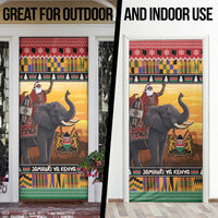 Kenya Safari Christmas Door Cover Black Santa Riding Elephant - Heri ya Krismasi - Wonder Print Shop