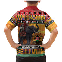 Kenya Safari Christmas Family Matching Mermaid Dress and Hawaiian Shirt Black Santa Riding Elephant - Heri ya Krismasi - Wonder Print Shop
