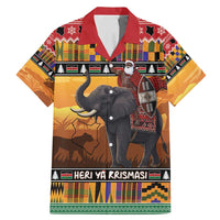 Kenya Safari Christmas Family Matching Mermaid Dress and Hawaiian Shirt Black Santa Riding Elephant - Heri ya Krismasi - Wonder Print Shop