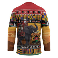 Kenya Safari Christmas Hockey Jersey Black Santa Riding Elephant - Heri ya Krismasi - Wonder Print Shop