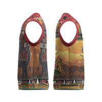 Kenya Safari Christmas Knitted V-Neck Vest Black Santa Riding Elephant - Heri ya Krismasi - Wonder Print Shop