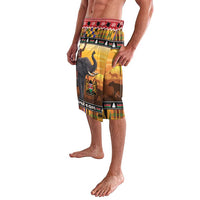 Kenya Safari Christmas Lavalava Black Santa Riding Elephant - Heri ya Krismasi - Wonder Print Shop