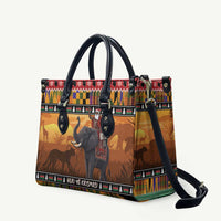 Kenya Safari Christmas Leather Bag Black Santa Riding Elephant - Heri ya Krismasi - Wonder Print Shop