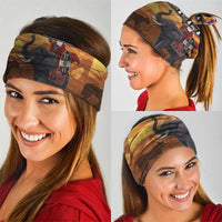 Kenya Safari Christmas Neck Gaiter Black Santa Riding Elephant - Heri ya Krismasi - Wonder Print Shop