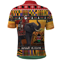 Kenya Safari Christmas Polo Shirt Black Santa Riding Elephant - Heri ya Krismasi - Wonder Print Shop