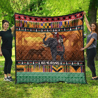 Kenya Safari Christmas Quilt Black Santa Riding Elephant - Heri ya Krismasi - Wonder Print Shop