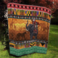 Kenya Safari Christmas Quilt Black Santa Riding Elephant - Heri ya Krismasi - Wonder Print Shop