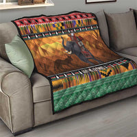 Kenya Safari Christmas Quilt Black Santa Riding Elephant - Heri ya Krismasi - Wonder Print Shop