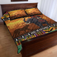 Kenya Safari Christmas Quilt Bed Set Black Santa Riding Elephant - Heri ya Krismasi - Wonder Print Shop