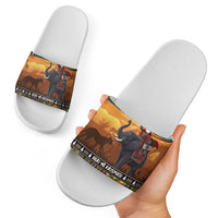 Kenya Safari Christmas Slide Sandals Black Santa Riding Elephant - Heri ya Krismasi - Wonder Print Shop