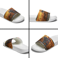 Kenya Safari Christmas Slide Sandals Black Santa Riding Elephant - Heri ya Krismasi - Wonder Print Shop