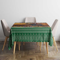 Kenya Safari Christmas Tablecloth Black Santa Riding Elephant - Heri ya Krismasi - Wonder Print Shop