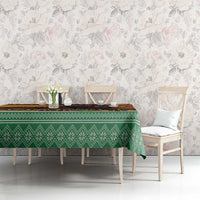 Kenya Safari Christmas Tablecloth Black Santa Riding Elephant - Heri ya Krismasi - Wonder Print Shop