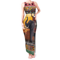 Kenya Safari Christmas Tank Maxi Dress Black Santa Riding Elephant - Heri ya Krismasi - Wonder Print Shop