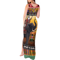 Kenya Safari Christmas Tank Maxi Dress Black Santa Riding Elephant - Heri ya Krismasi - Wonder Print Shop
